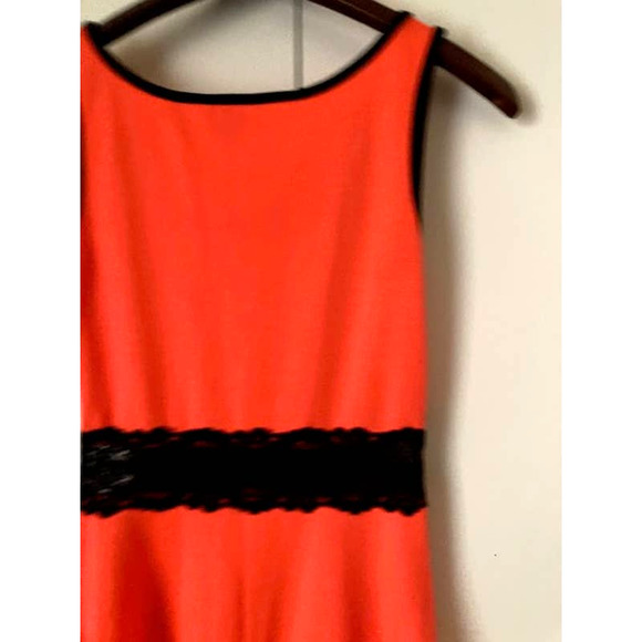 Florescent Orange & Black Lace Dress - Size Small - Picture 5 of 7